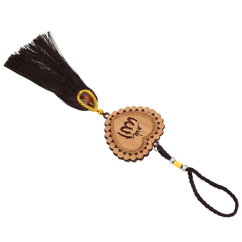 Muslim Car Ornaments Imitation Wood Material Exquisite Workmanship Islamic Hanging Pendants - Environmentally Friendly Rearview Mirror Hanging for Car Truck Home Decoration Muslim Gift Occasions - Image 4