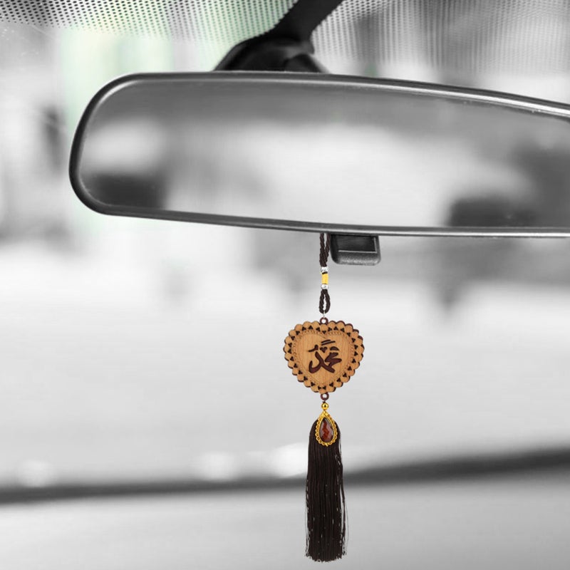Muslim Car Ornaments Imitation Wood Material Exquisite Workmanship Islamic Hanging Pendants - Environmentally Friendly Rearview Mirror Hanging for Car Truck Home Decoration Muslim Gift Occasions - Image 2