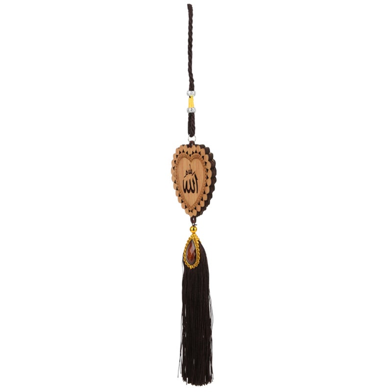 Muslim Car Ornaments Imitation Wood Material Exquisite Workmanship Islamic Hanging Pendants - Environmentally Friendly Rearview Mirror Hanging for Car Truck Home Decoration Muslim Gift Occasions - Image 1