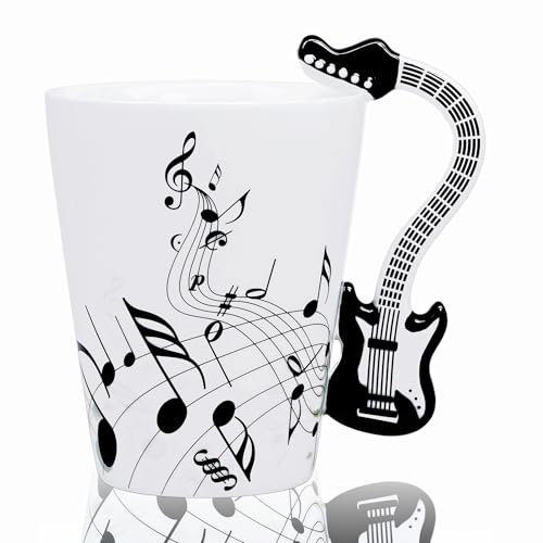 LanHong Guitar Mug Guitar Coffee Mug Gifts for Guitar Players - 13.5 oz Guitar Cup Novelty Musician Gift for Music Lovers, Rock and Roll Music Coffee Mug Christmas Birthday Gifts for Men Women - Image 1