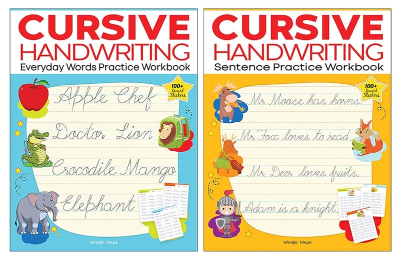 Wonder House Books Cursive Handwriting - Everyday Letters and Sentences : Level 2 Practice Workbooks For Children (Set of 2 - Image 1