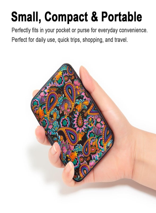Kaabao Credit Card Holder Small RFID Blocking Wallet Business Metal Slim Mini Aluminum Hard Case for Women Men Gift (Paisley Art) - Image 3