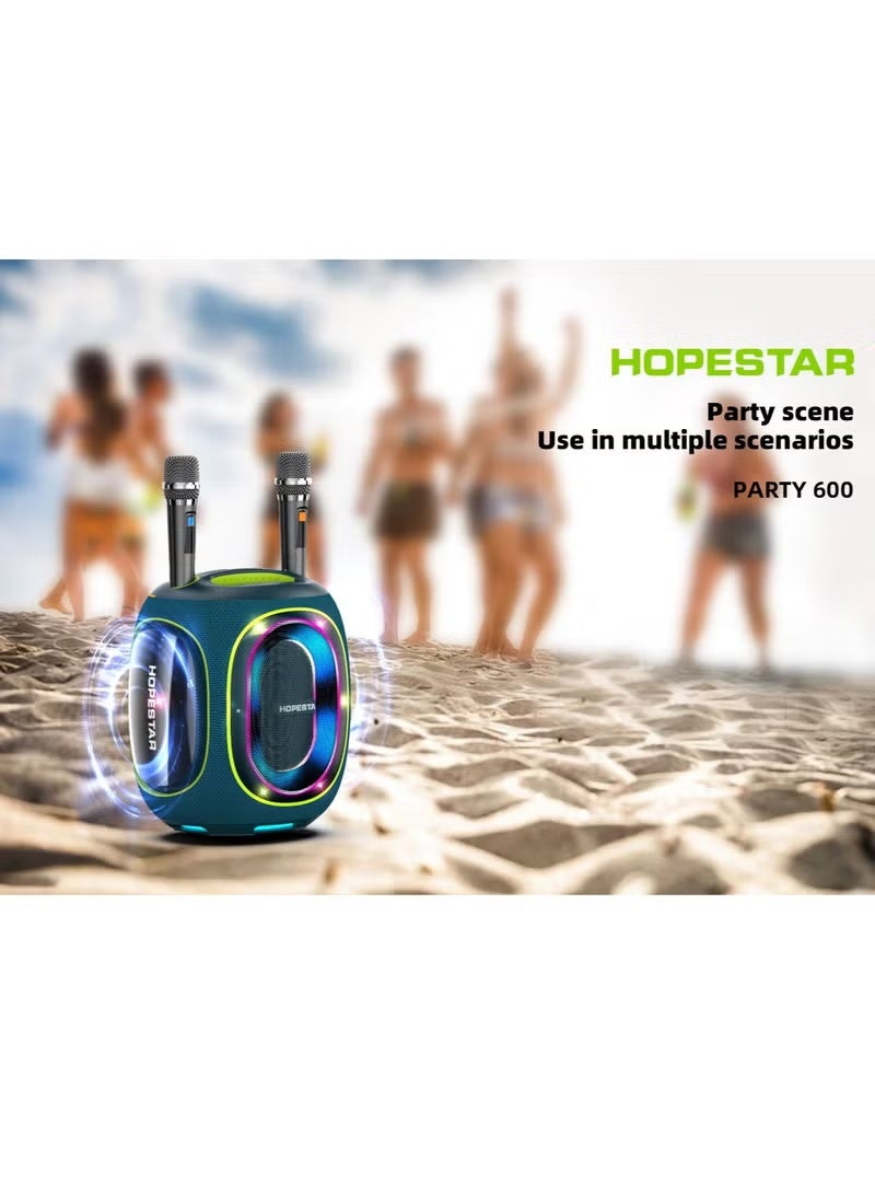 Hopestar Party Box 600 300W Max Portable Bluetooth Speaker with 2 Wireless Microphones, IPX6 Waterproof, Deep Bass Subwoofer, RGB Lights, TWS, Karaoke, DSP & 30,000mAh Battery – Ultimate Loud Party Boombox for Indoor & Outdoor Events - Image 5