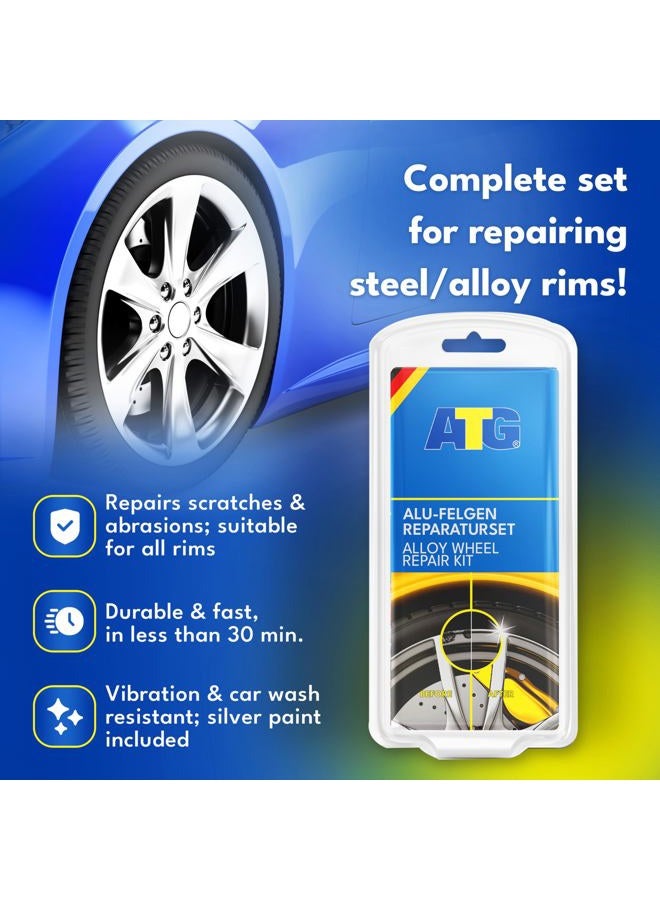 ATG Rim Scratch & Rim Dent Scratch Repair Curb Rash Repair Kit, Car Paint Scratch Repair Silver Paint Rim Scratch Repair Kit Rim Scratch Repair Alloy Wheel Scratch Repair kit Aluminum Scratch Repair - Image 4