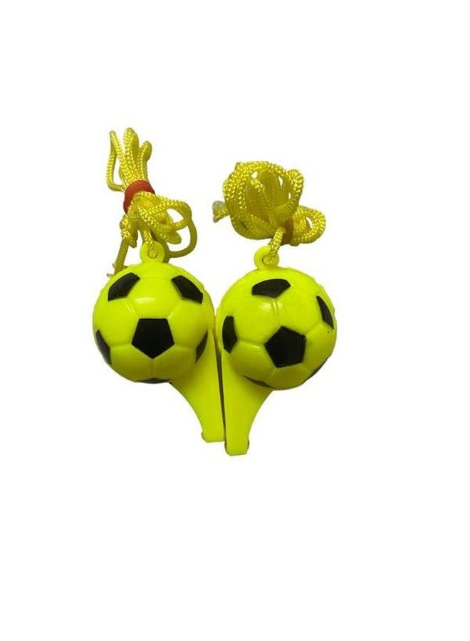 COX 50 Football Shape Plastic Premium Whistle with Lanyard - Loud Sports Coaching, Kids Party Favor, Outdoor & Event Whistle (Pack of 12, 6 cm) - Image 2
