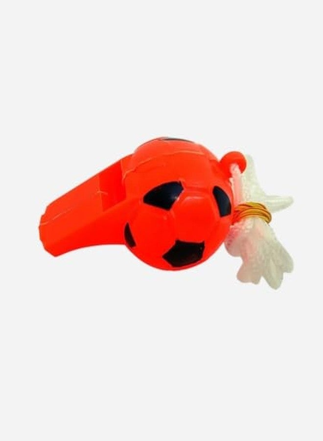 COX 50 Football Shape Plastic Premium Whistle with Lanyard - Loud Sports Coaching, Kids Party Favor, Outdoor & Event Whistle (Pack of 12, 6 cm) - Image 1