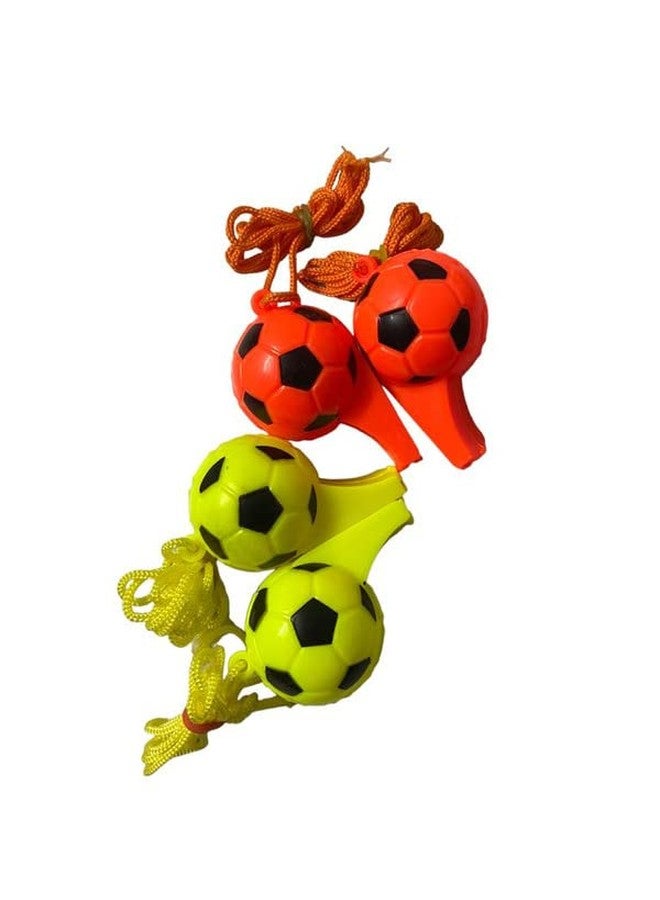 COX 50 Football Shape Plastic Premium Whistle with Lanyard - Loud Sports Coaching, Kids Party Favor, Outdoor & Event Whistle (Pack of 12, 6 cm) - Image 3