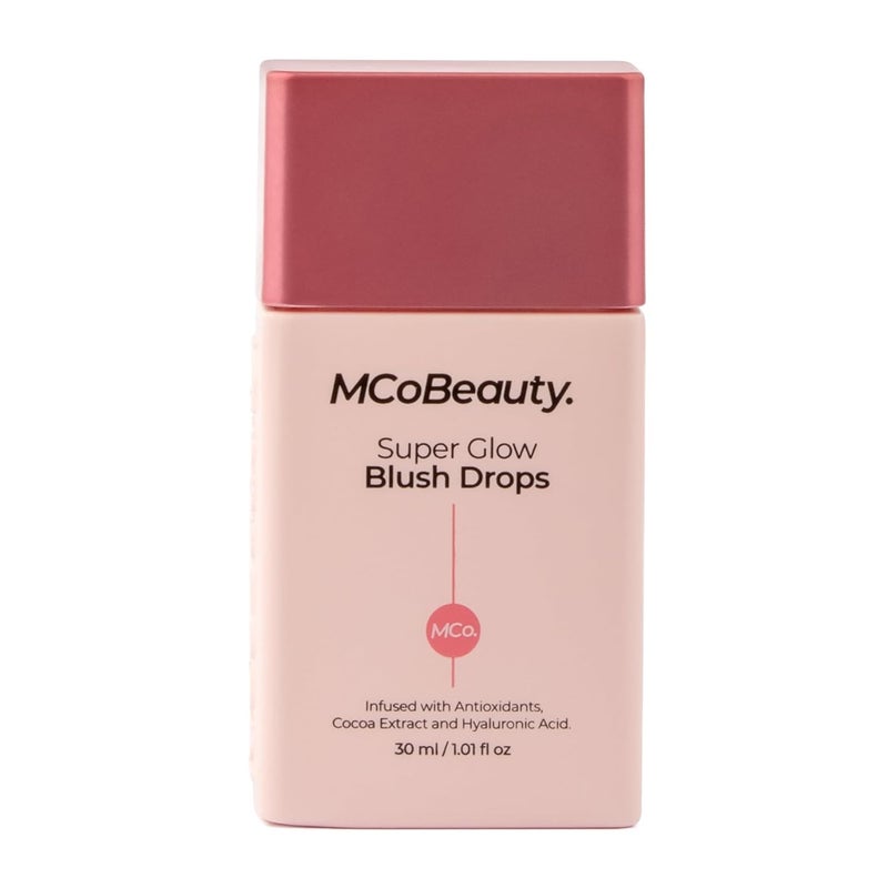 MCoBeauty Super Glow Blush Drops Peach Pink Luminous Flush for Radiant Cheeks Vegan Cruelty Free Cosmetics