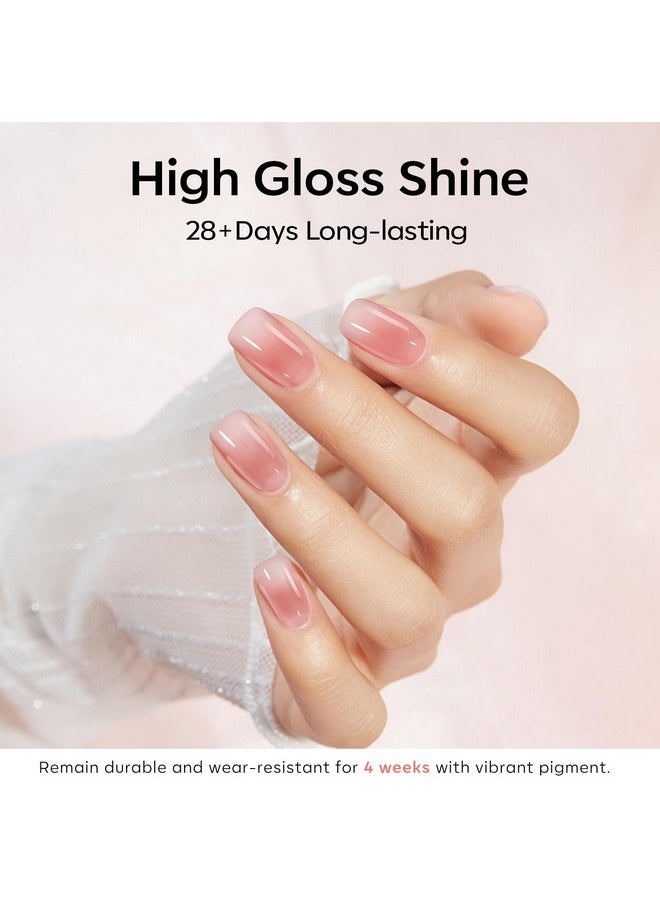 modelones - Jelly Gel Nail Polish 15Ml Sheer Light Pink Gel Nail Polish Translucent Color U V Light Cure Nude Pink Gel Polish For Summer Nail Art Diy Manicure Gift For Women - Image 1