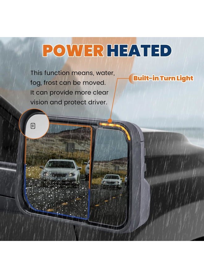 KUIPERAUTO Black Power Heated Towing Mirrors Compatible for 2019 2020 2021 2022 2023 2024 Ram 1500 Side mirrors with LED Turn Signal,Puddle Light,Temperature Sensor (Set of 2) - Image 3