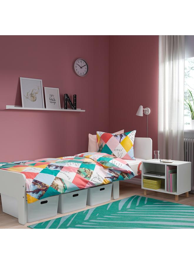 Zaboon Bedside Table/Shelf Unit, White - Image 2