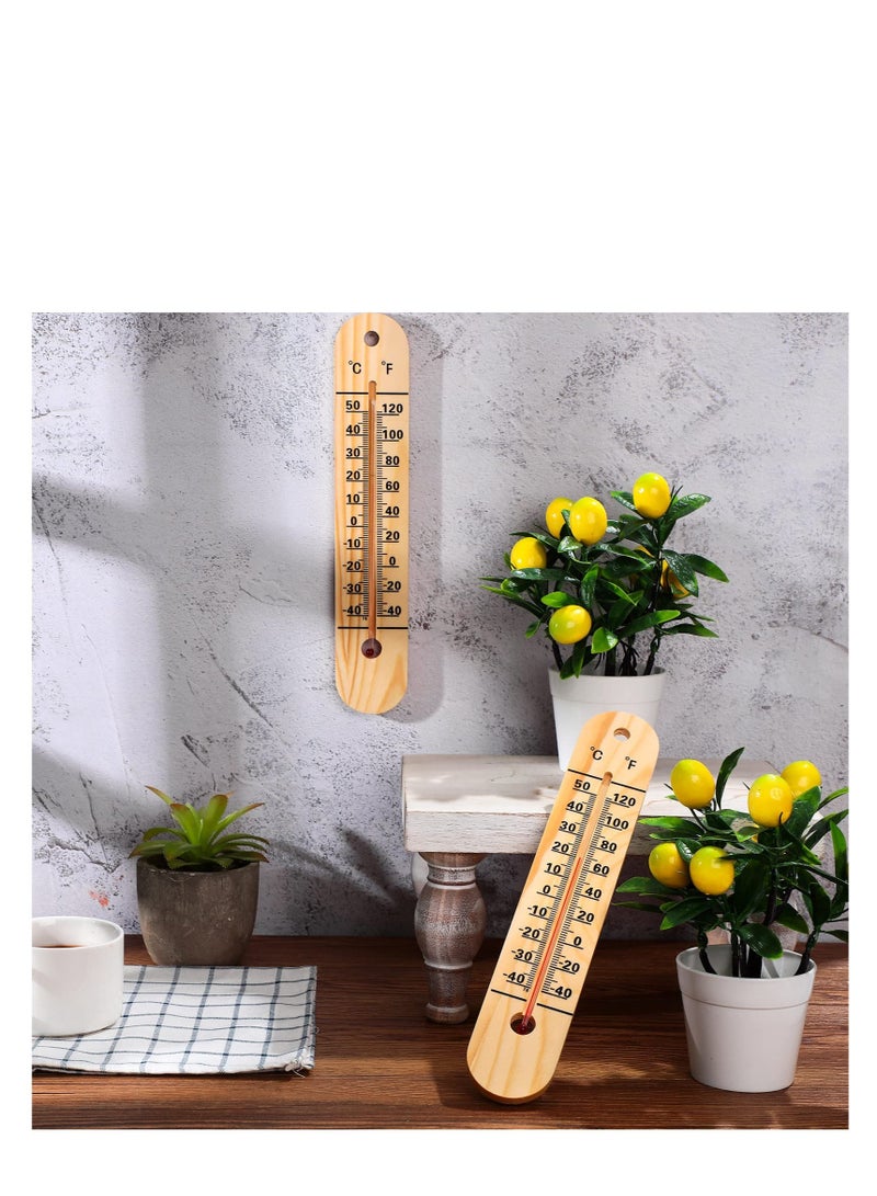 Excefore Wall Thermometer, Indoor Outdoor Thermometers, 10.5 Inch Wooden Double Scales Thermometer, for Home, Office, Patio, Porch, Warehouse, Greenhouse Garden Weather (3 Pcs) - Image 4