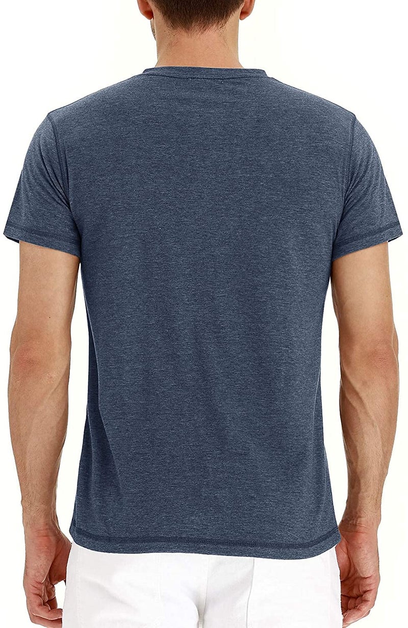 Sailwind Mens Henley Short Sleeve T-Shirt Cotton Casual Shirt - Image 3