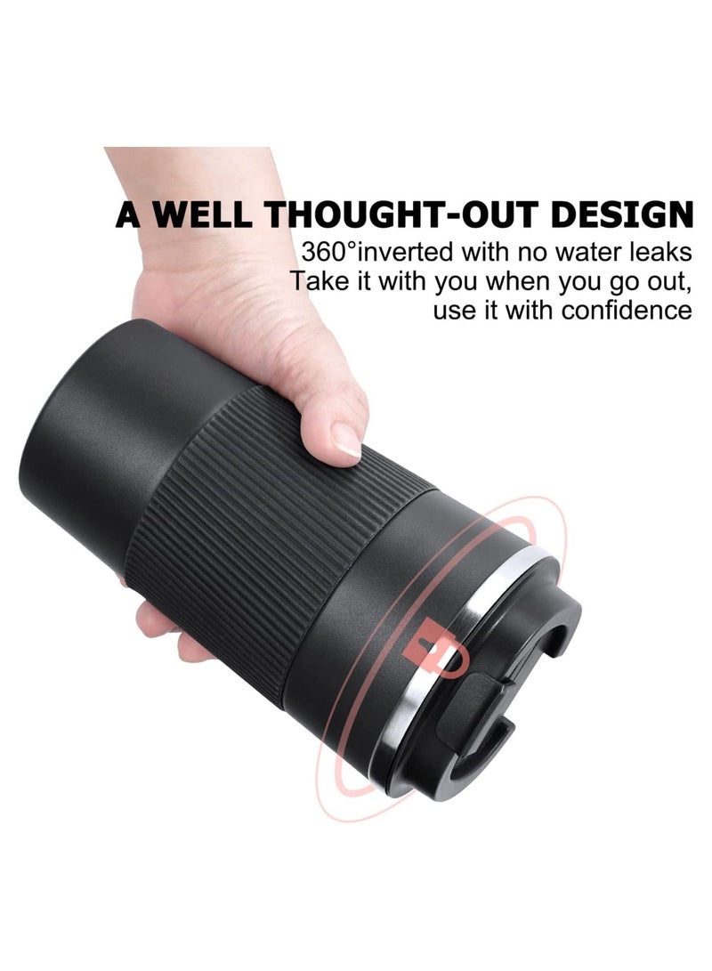 Vacuum Stainless Steel Mug  Double Wall Leak Proof Travel Tumbler 500ML Insulated Coffee Cup with Splash Proof Slide Lid Black  - Image 3