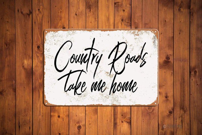 ZYPENG Metal Tin Sign Vintage Style Country Roads Take Me Home Wall Decor 8 x 12 inches - Image 4