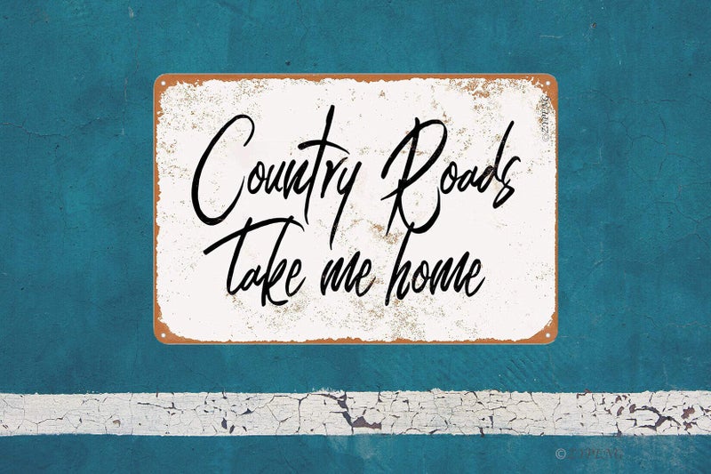 ZYPENG Metal Tin Sign Vintage Style Country Roads Take Me Home Wall Decor 8 x 12 inches - Image 3