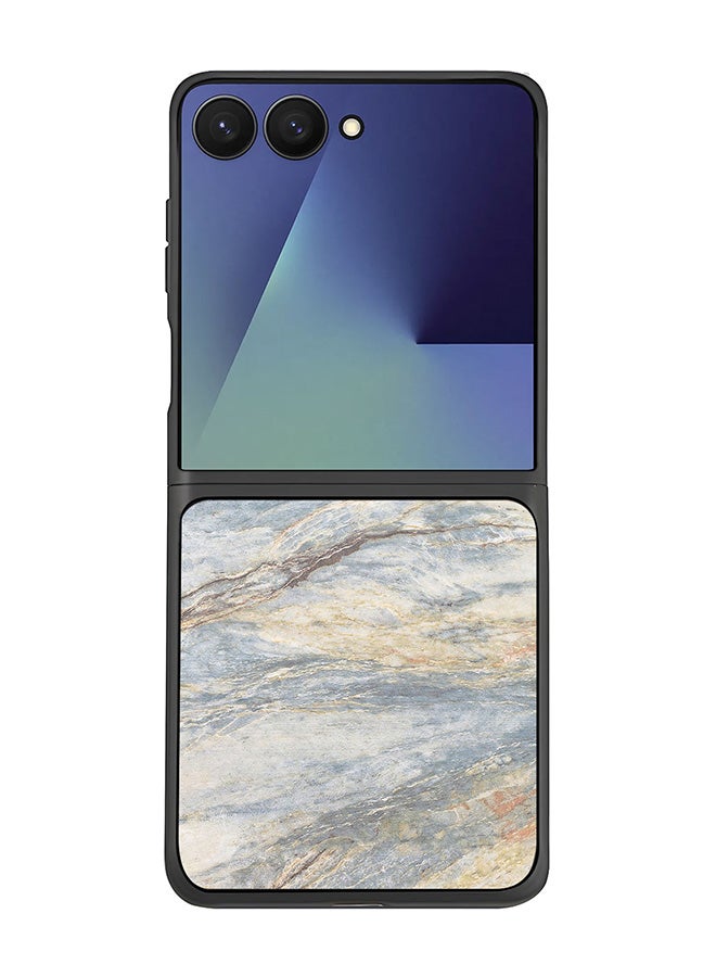 For Samsung Galaxy Z Flip7 Case,Slim fit Camera Protection, Shockproof Thin Phone cover  - Marble Print Grey Classic