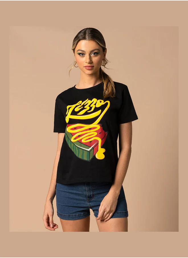 Styli Lizzo Graphic Print Regular Fit Tshirt by Styli
