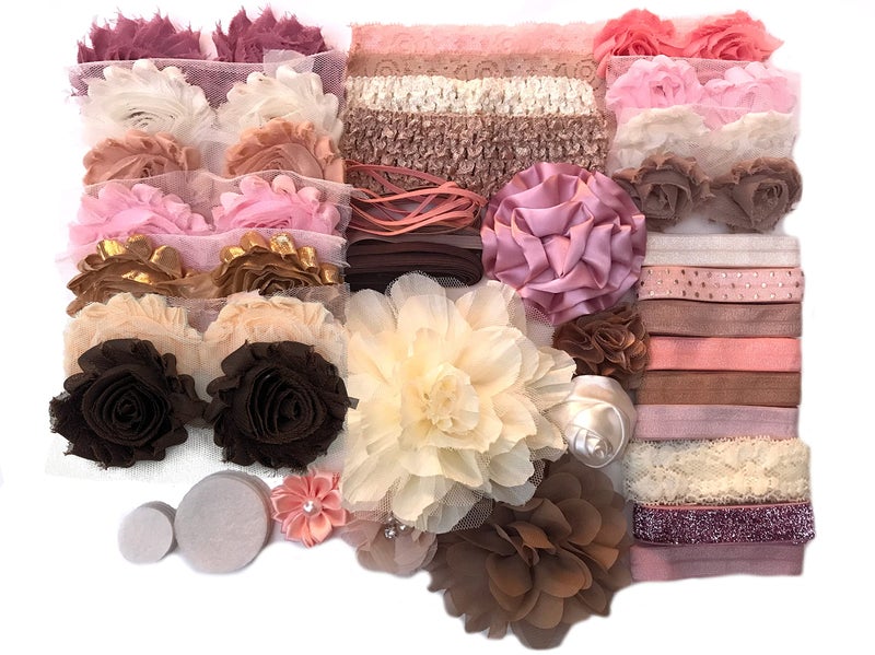 Bowtique Emilee Baby Shower Headband Kit DIY Headband Kit makes 26 Headbands Vintage Princess