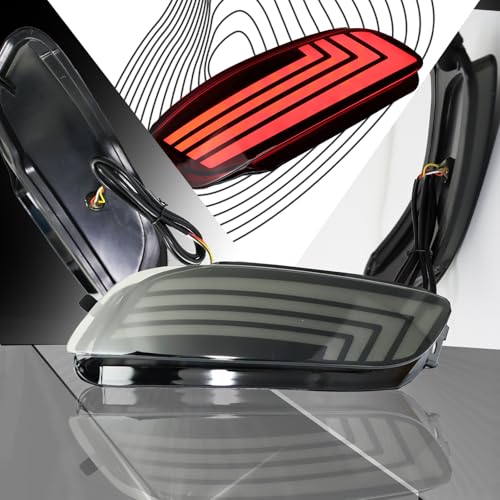 PGTOPONE Upgrade LED Rear Bumper Reflectors Light Fog Brake Tail Lamps Compatible with Lexus RX 330 2004-2006/RX 350 2007-2009/RX 400h 2006 2007 Replace Stock Reflector (Smoked) - Image 3