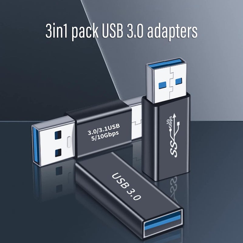 REDWIND 3-Kinds of USB 3.0 Adapters K it, USB 3.0 Female to Female & Male to Male & Female to Male High Speed Converter Extension Coupler Connector for PC Car Laptop USB Devices - Image 2