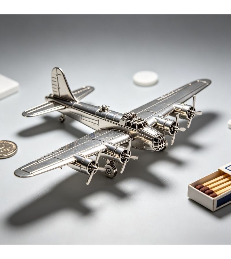 3D Stereometric Metal Puzzle Silvery Lancaster Bomber High Difficulty Assembly Model Military Aircraft Collection Home Decor Gift - Image 2
