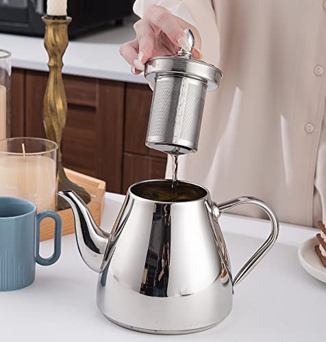 SANQIAHOME غلاية شاي من الفولاذ المقاوم للصدأ SANQIAHOME مع مصفاة سعة 2000 مل - Image 5