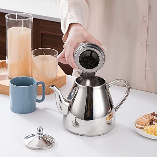 SANQIAHOME غلاية شاي من الفولاذ المقاوم للصدأ SANQIAHOME مع مصفاة سعة 2000 مل - Image 4