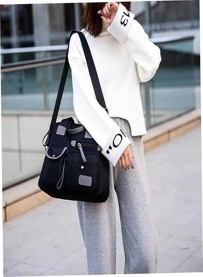 Hito Stylish Large Capacity Nylon Handbag with Pockets - Image 3