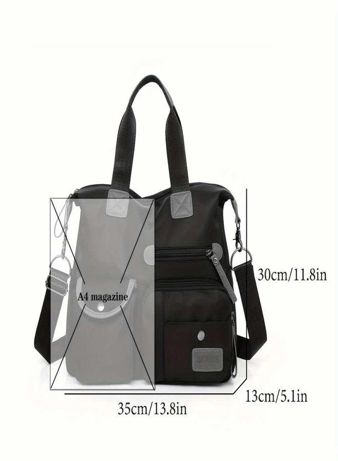 Hito Stylish Large Capacity Nylon Handbag with Pockets - Image 2