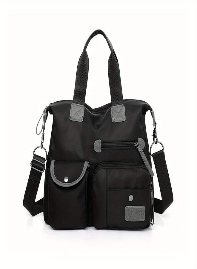 Hito Stylish Large Capacity Nylon Handbag with Pockets - Image 1