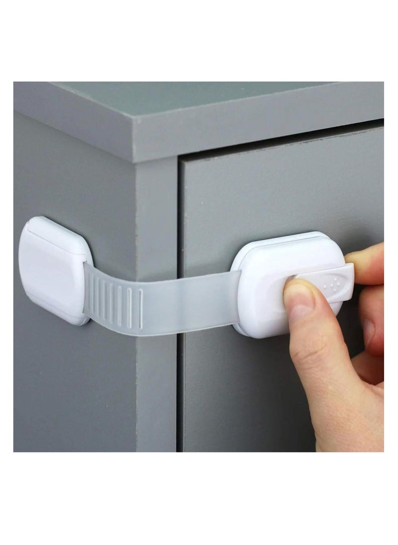 ECVV 12PCS Child Safety Locks White Baby Safety Latches Adjustable Child Proof Cabinet Latches 3M Adhesives Multi-Purpose Baby Locks for Furniture Door Fridge Oven Toilet - pzsku/Z6444C994397E453E2189Z/45/_/1725263885/a202fe02-e480-42b1-b5c1-aa2bb7b8259b