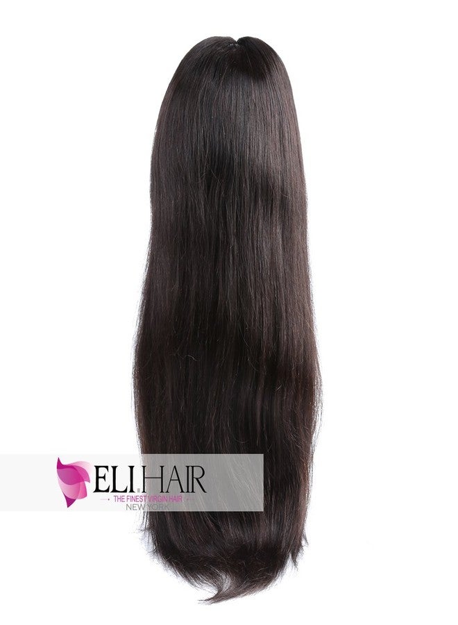 إليهير شعر مستعار ELIHAIR بكثافة 130%، شعر مستقيم، خط شعر طبيعي، شعر مستعار أمامي دانتيل 13x4، شعر بشري برازيلي للنساء، لون طبيعي (شعر مستعار أمامي دانتيل، 14 بوصة) - Image 4