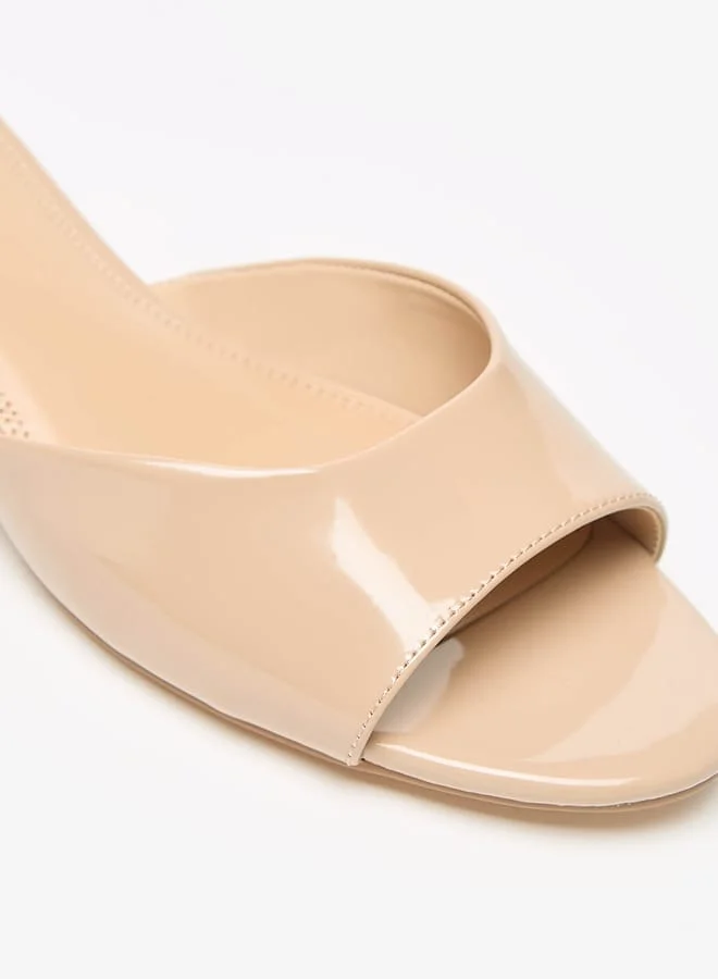 Celeste Women's Solid Slip-On Sandals with Kitten Heels