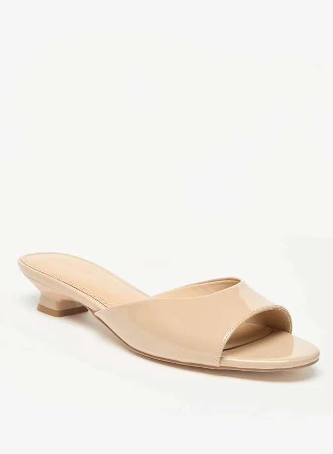 Celeste Women's Solid Slip-On Sandals with Kitten Heels