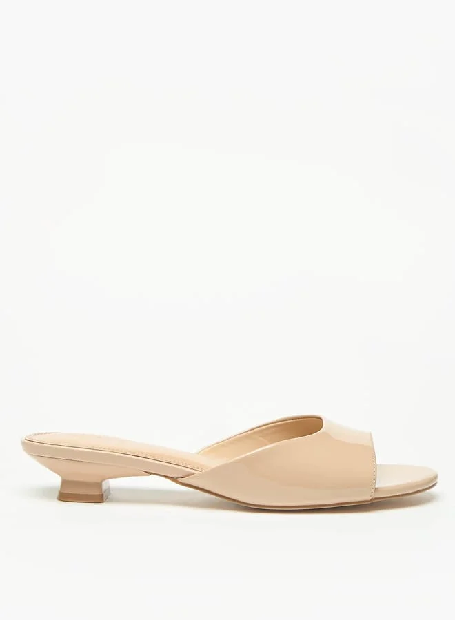 Celeste Women's Solid Slip-On Sandals with Kitten Heels