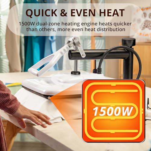 HTVRONT Heat Press Machine for T Shirts - 15x15 Swing Away Shirt Press Machine - Professional Heat Press for Sublimation, Vinyl, Heat Transfer Projects, Heats Up Fast & Distribute Heat Evenly (White) - Image 3