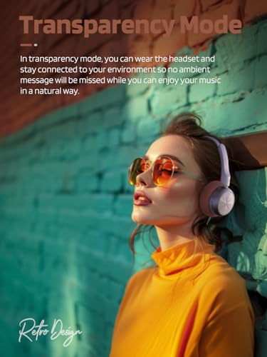 iKF-R1 Retro Headphones Bluetooth 5.4 Hi-Fi Sound Custom EQ via App 60H Playtime Comfortable Fit Multipoint Connection Lightweight Vintage Headphones (Brown) - Image 3