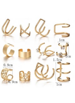 YUCCA Ear Stud Earrings Fake Earring Non Piercing Cartilage Clip Set of 12  - Image 2