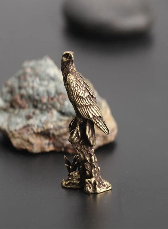 Acxico 1Pcs Brass Eagle Statue Vintage Simulated Animal Statue Home Office Desk Decor Ornament Metal Gift - Image 5