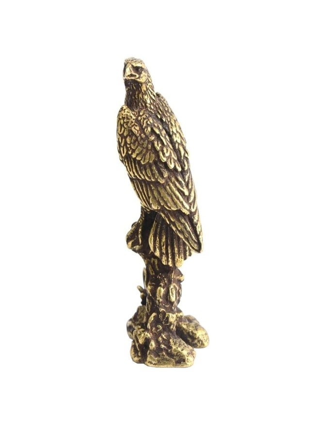 Acxico 1Pcs Brass Eagle Statue Vintage Simulated Animal Statue Home Office Desk Decor Ornament Metal Gift - Image 1