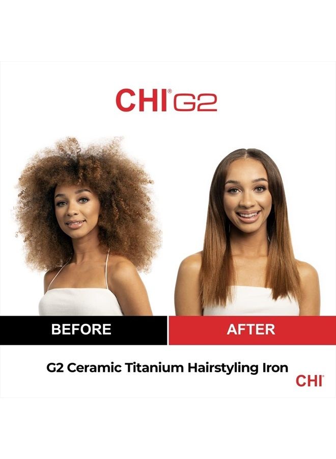 CHI G2 Professional Hair Straightener Titanium Infused Ceramic Plates Flat Iron | 1 1/4" Ceramic Flat Iron Plates | Color Coded Temperature Ranges up 425°F | For all hair types | Includes Thermal Mat  - Image 3