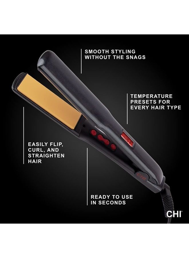 CHI G2 Professional Hair Straightener Titanium Infused Ceramic Plates Flat Iron | 1 1/4" Ceramic Flat Iron Plates | Color Coded Temperature Ranges up 425°F | For all hair types | Includes Thermal Mat  - Image 2
