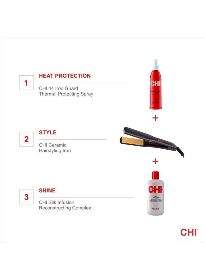 CHI G2 Professional Hair Straightener Titanium Infused Ceramic Plates Flat Iron | 1 1/4" Ceramic Flat Iron Plates | Color Coded Temperature Ranges up 425°F | For all hair types | Includes Thermal Mat  - Image 4