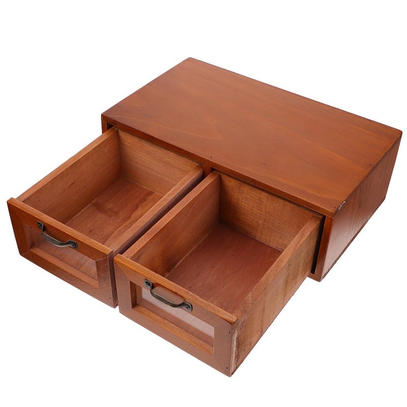 Wood Monitor Stand Riser with Storage Box Desktop Organizer for Home Office Workspace - Image 2