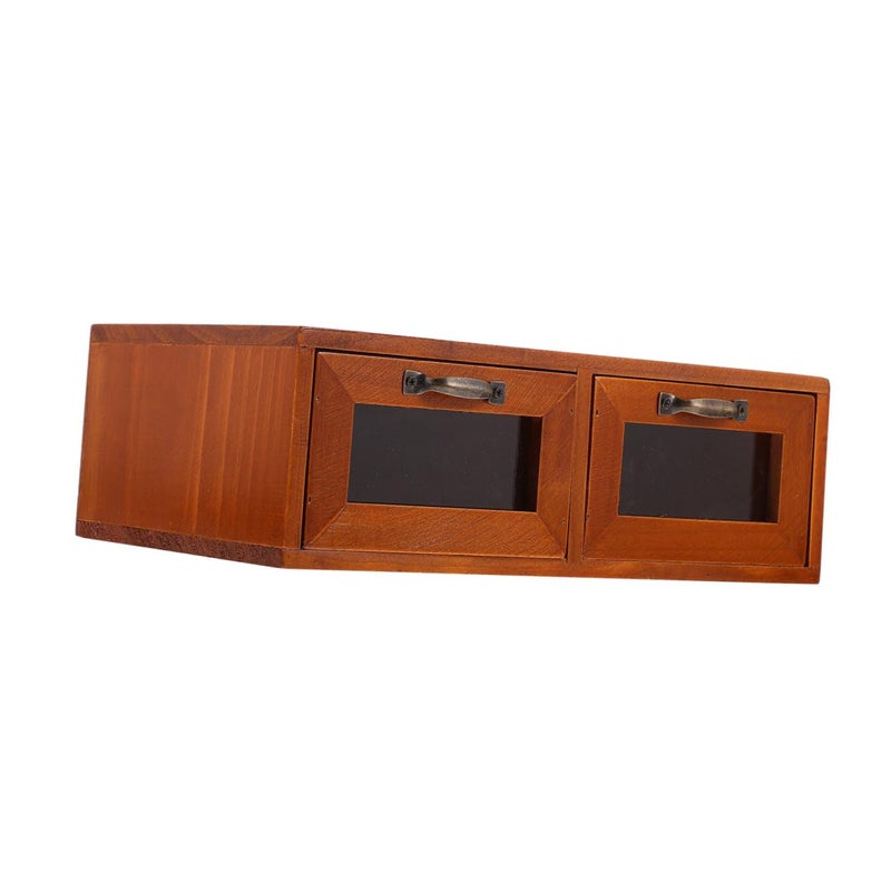 Wood Monitor Stand Riser with Storage Box Desktop Organizer for Home Office Workspace - Image 4