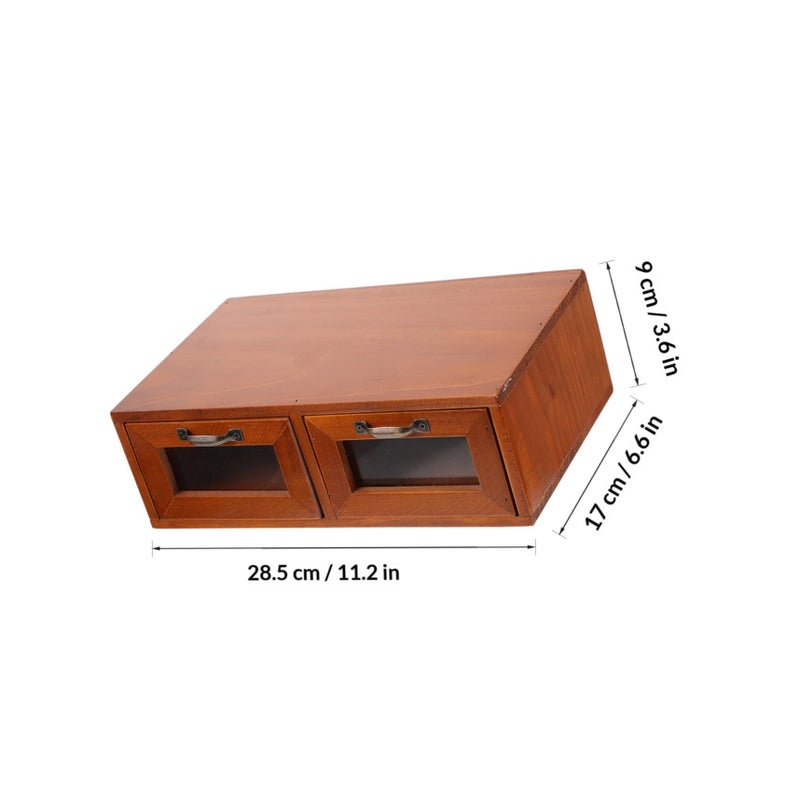 Wood Monitor Stand Riser with Storage Box Desktop Organizer for Home Office Workspace - Image 3