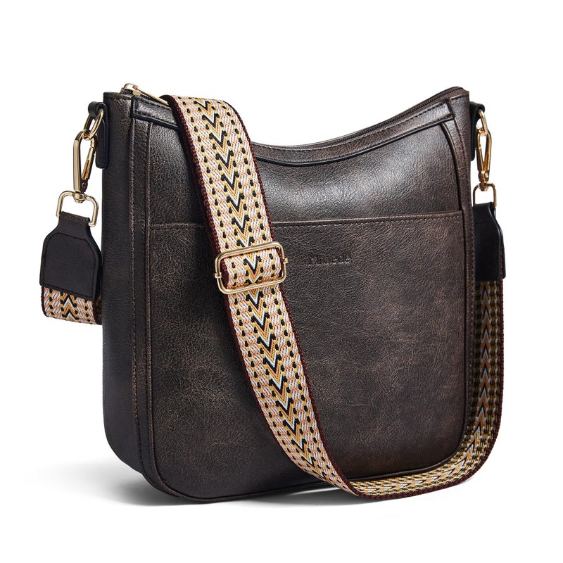 Mroede Crossbody Bags for Women Crossbody Purse for Women Vegan Leather Hobo Purses Shoulder Handbags with Detachable Strap for Daily Travel Work - Image 1