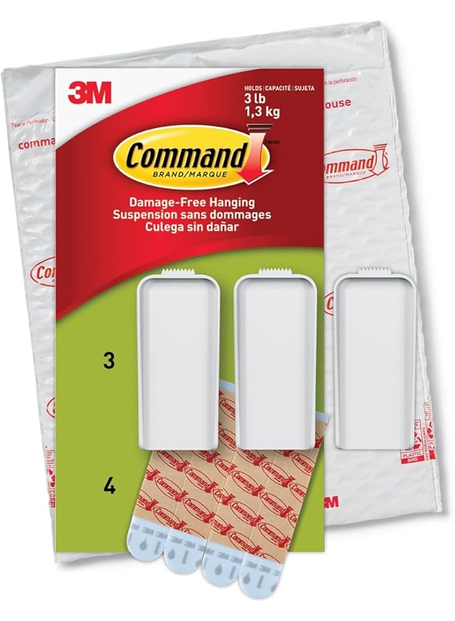 Command Command Large Canvas Hangers, Indoor Use, 3-Hooks, 4-Strips, Decorate Damage-Free - Image 1