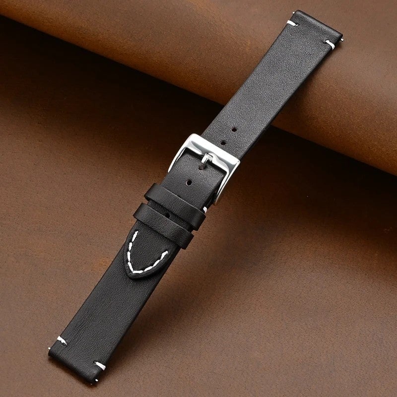 Bluejw Vintage Leather Watch Band Quick Release Replacement Strap – Genuine Leather Watch Strap for Men and Women, Easy to Replace the Watch Strap - Image 1